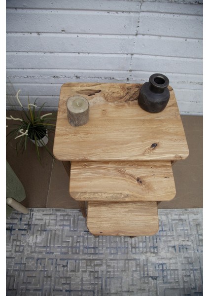 Kızılağaç Dikdörtgen 3 Lü Zigon Sehpa - D04 modelleri