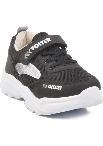 Volter Siyah-Beyaz Hafif Çocuk Spor Ayakkabı 520522 F