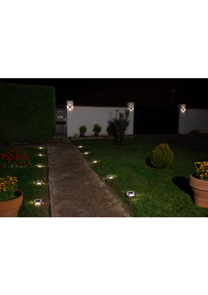 Endura Style Solar Utili Square Wall And Ground 1.2W 3000K 60LM IP65 Sarı Işık Alüminyum Mlz. Güneş Enerjili Dış Mekan Bahçe Aplik