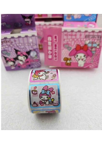 Sanrio Kawaii Lüx Sticker 200 Lü Sticker Rulo Kutulu Sevimli Hediyelik 1ADET