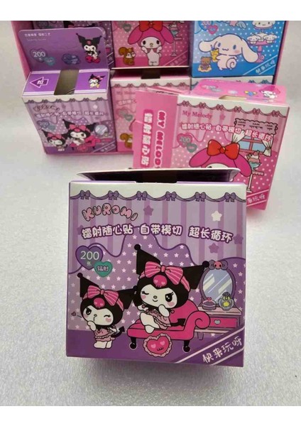 Sanrio Kawaii Lüx Sticker 200 Lü Sticker Rulo Kutulu Sevimli Hediyelik 1ADET