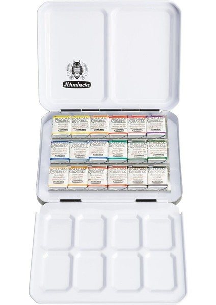 Horadam Aquarell Taş Tablet Sulu Boya Seti Deri Kılıf ve Fırça Hediyeli Yarım Tablet 18 Renk fiyatları