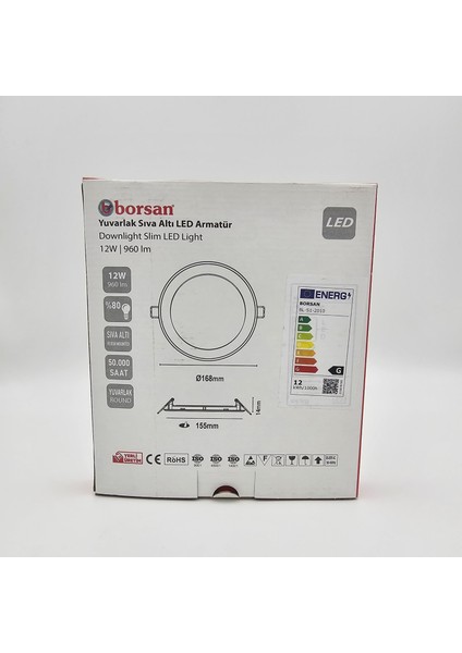 12 W LED Panel Beyaz Sıva Altı modelleri
