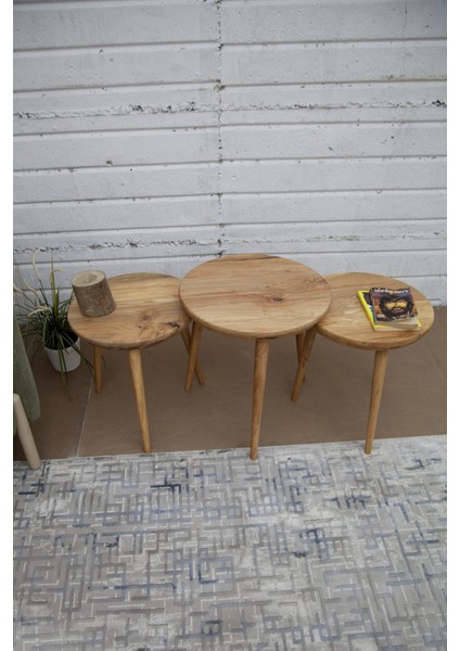 Kızılağaç Yuvarlak 3 Lü Sehpa Takımı - Y07 fiyatları