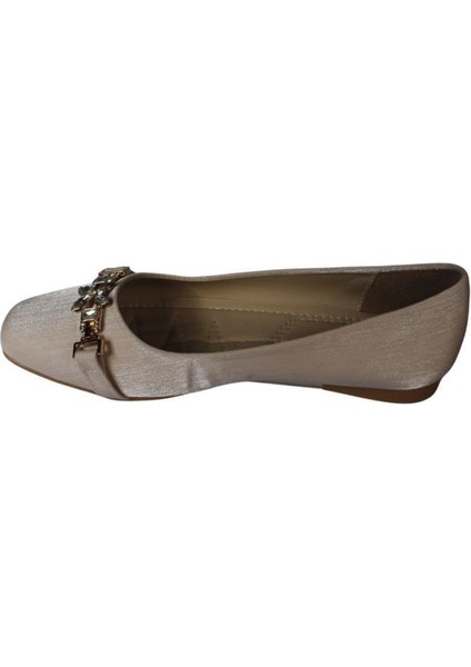 Yazkış Kadın Ten Saten Parlak Kumaş Üzeri Tokalı Babet modelleri