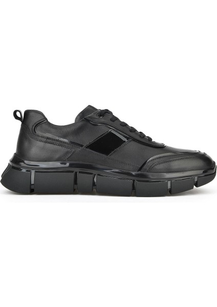 , Erkek Hakiki Deri Sneaker 153498Z1792 Siyah