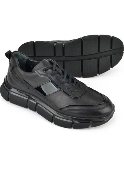 , Erkek Hakiki Deri Sneaker 153498Z1792 Siyah fırsatları