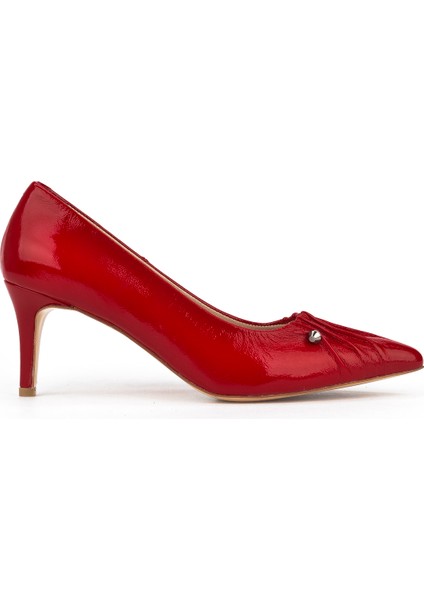 , Kadın Hakiki Deri Topuklu Ayakkabı 1511030Z2544 Kırmızı