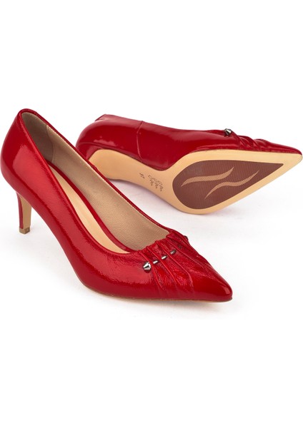 , Kadın Hakiki Deri Topuklu Ayakkabı 1511030Z2544 Kırmızı fırsatları
