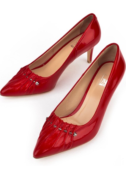 , Kadın Hakiki Deri Topuklu Ayakkabı 1511030Z2544 Kırmızı indirimleri