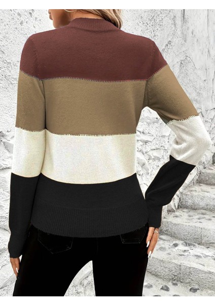 Munn Collection Kadın Uzun Kollu Yarı Balıkçı Yaka Triko Kazak