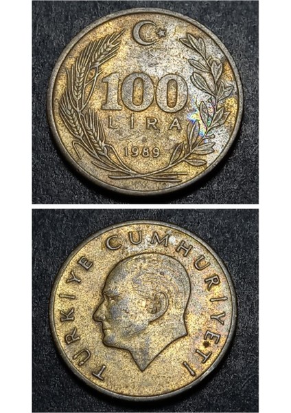 39963682A3412ADA55 100LIRA 1989 Ççt Eski Madeni Para