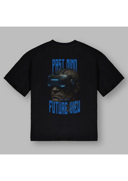 Past Mind Future View Vr Gözlüklü Siyah Tişört