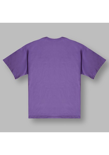 Sessiz Beyin Oversize Mor Tişört