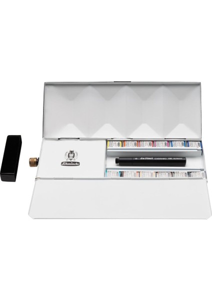 Horadam Aquarell Taş Tablet Sulu Boya Seti Artist Seri Yarım Tablet 12 Renk Özel Üretim Su Hazneli Metal Kutu fiyatları