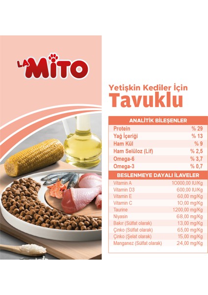 Adult Cat Tavuklu Yetişkin Kedi Maması 1kg x 10 Adet, Tüm Irklar İçin, Doğal, Şeker İçermez modelleri