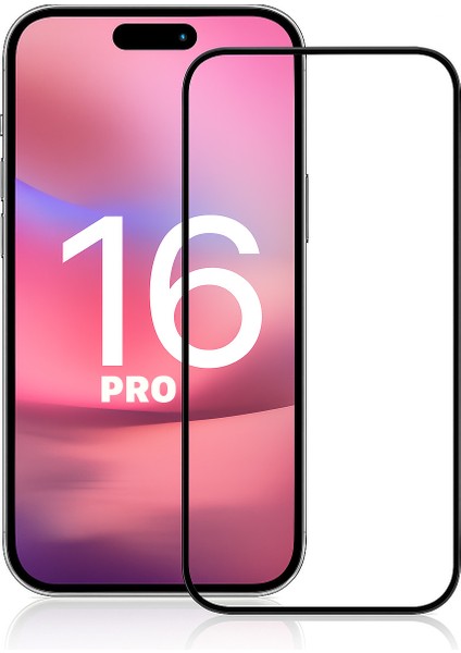 Apple iPhone 16 Pro Temperli Cam Tam Kaplama, Kırılmaz Ekran Koruyucu