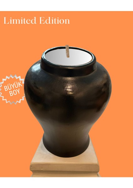 Limited Edition, Büyük Boy Ritüel Vazo Formlu Dekoratif Objede Noir Essence Kokulu Mum - Özel Döküm