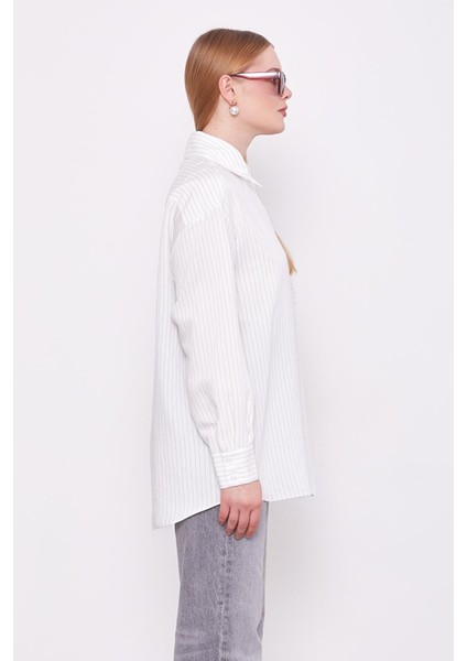 Ekru Cebi Çiçek Işleme Detaylı Gömlek modelleri