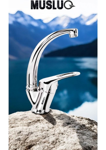 Mix Kuğu Banyo Lavabo Bataryası - Pirinç Gövde, Krom Kaplama, Sıcak & Soğuk Su Girişli fiyatları