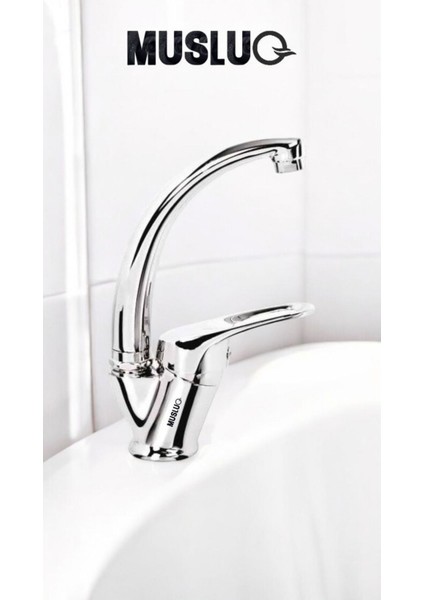 Mix Kuğu Banyo Lavabo Bataryası - Pirinç Gövde, Krom Kaplama, Sıcak & Soğuk Su Girişli modelleri