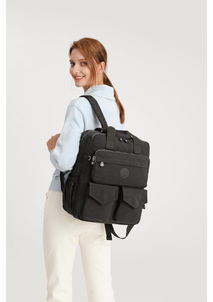 Smartbags Büyük Boy Krinkıl Kumaş Kadın Sırt Çantası 2022-1175 Siyah fırsatları