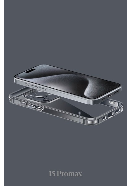 Apple ( Iphone 15 Promax ) Uyumlu Kılıf Transparent Soft Şeffaf Lenz Korumali