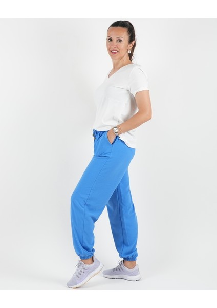 Jogger Pantolon Paça Lastikli Düz Renk