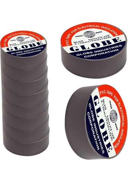 Globe 0.13MMX19MM Izole Bant 10'lu Gri