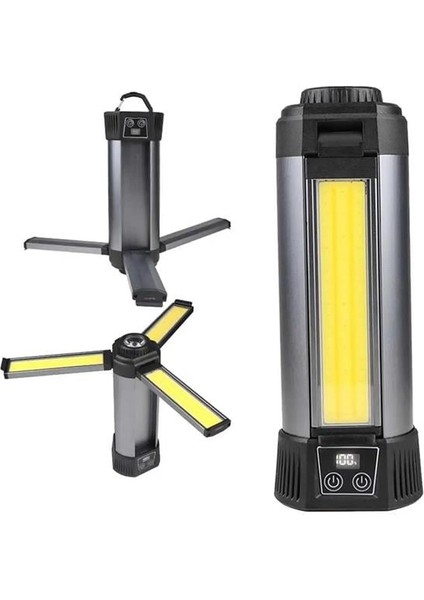 Powermaster PM-24566 35 Watt USB - Type-C Girişli P50 ve Cob Ledli 3 Kanatlı Kollu Çalışma Lambası fiyatları