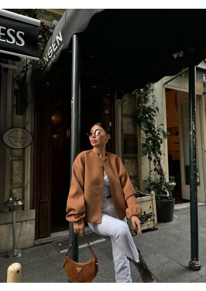 Munn Collection Kaşe Kaşmir Fermuarlı Ceket - Kahve modelleri