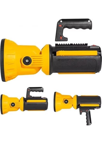 Powermaster MX-W5164-3 Kırmızı Mavi Çakarlı Cob Ledli Şarjlı Kamp El Feneri Işıldak