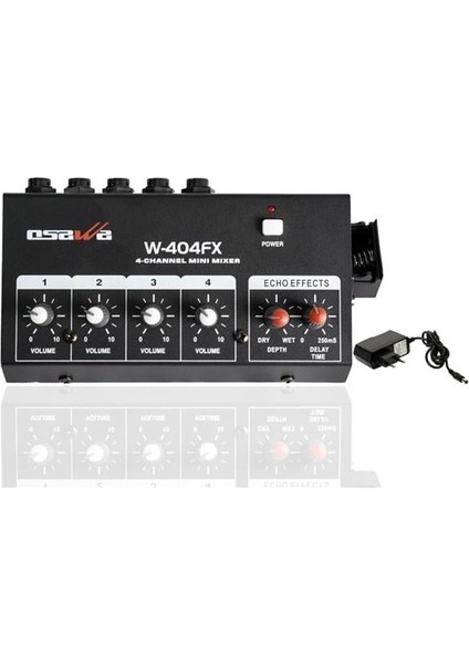 Osawa Mikrofon Giriş-1 Line Çıkış Eko Lu 4 Kanal 20 Db Adaptörlü Mini Mikrofon Çoğaltıcı W-404FX