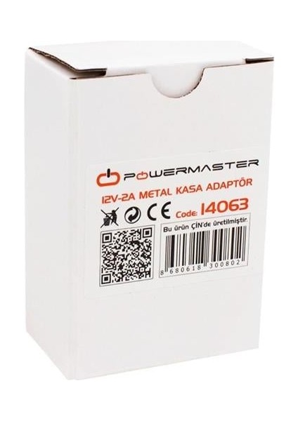 Powermaster PM-14063 12 Volt - 2 Amper - 24 Watt Metal Kasa Adaptör
