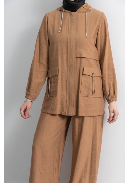 Cep Detaylı Pantolonlu Takım - Tütün fırsatları