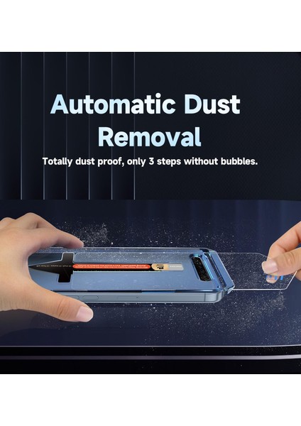 Apple iPhone 15 Pro Max Ekran Koruyucu Hayalet Kolay Uygulama Aparatlı Tam Kaplayan Üst Düzey Koruma