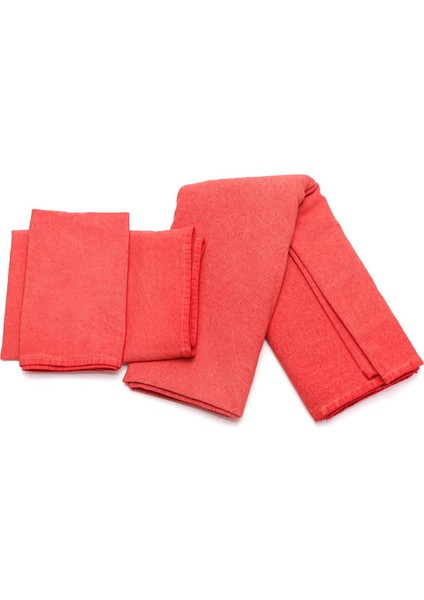 Taşlanmış Mercan Denim Pamuk Masa Örtüsü fırsatları