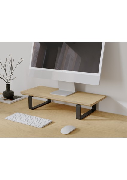 Doğal Ahşap Monitör Yükseltici Monitor Altlığı Monitör Sehpası Tek Monitör