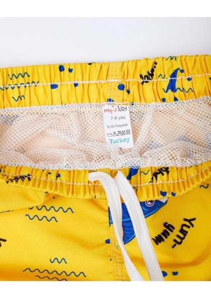 Çok Renkli Desenli Erkek Çocuk Deniz Şort Mayo-Köpek Balığı Desenli fiyatları