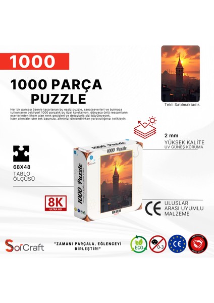 1000 Parça Puzzle Gün Batımı Galata