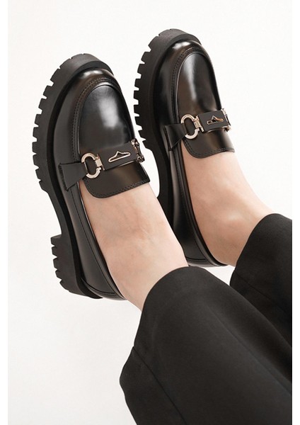 Merry Ithal Toka Detaylı Kadın Ayakkabı Cilt Siyah modelleri