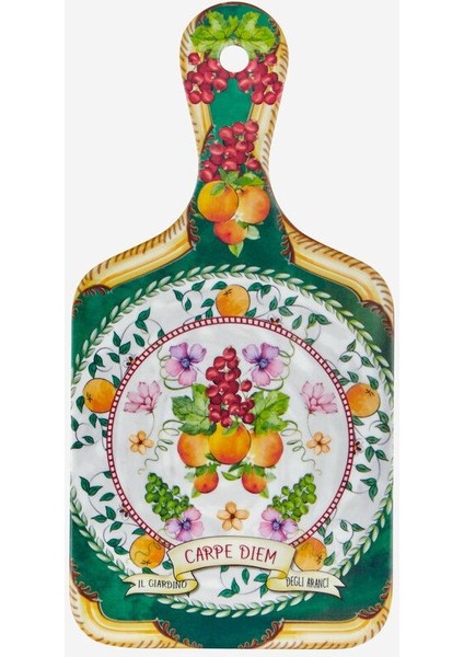 Carpe Diem Yeşil Melamin Sunum Tahtası 25 cm