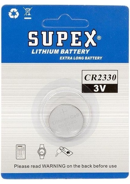 Supex CR2330 3 Volt Lityum Pil Tekli