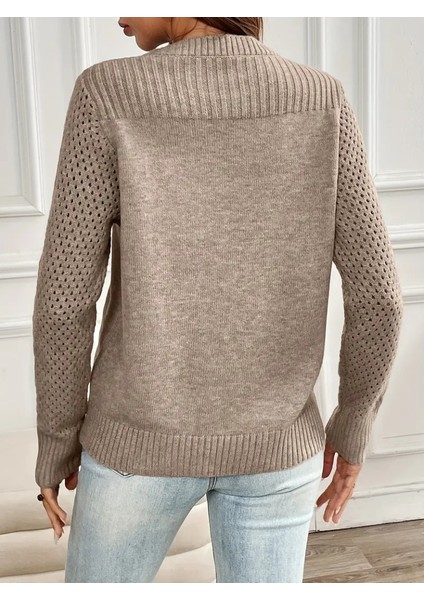 Munn Collection Kadın Uzun Kollu Bisiklet Yaka Triko Bluz modelleri