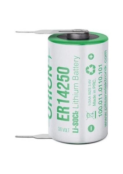 Orion ER14250 H 1/2AA 3.6 Volt 1200MAH Kısa Boy Puntalı Lityum Pil