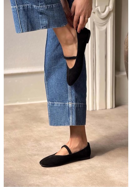 Olivia Bilekten Lastikli Bağlamalı Hakiki Deri Kadın Babet Siyah fiyatları