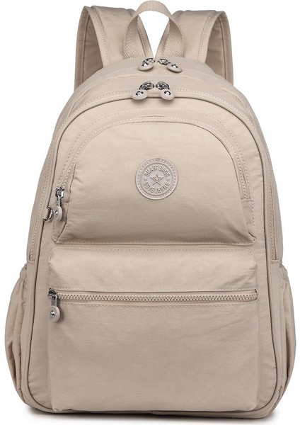 Smartbags Krinkıl Kumaş Büyük Boy Kadın Sırt Çantası 2022-1050 Bej