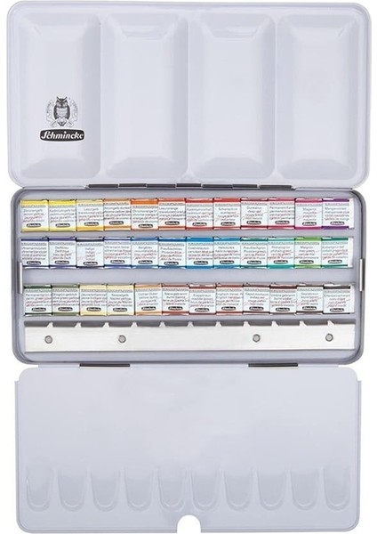 Horadam Aquarell Taş Tablet Sulu Boya Seti Yarım Tablet 36 Renk Metal Kutu