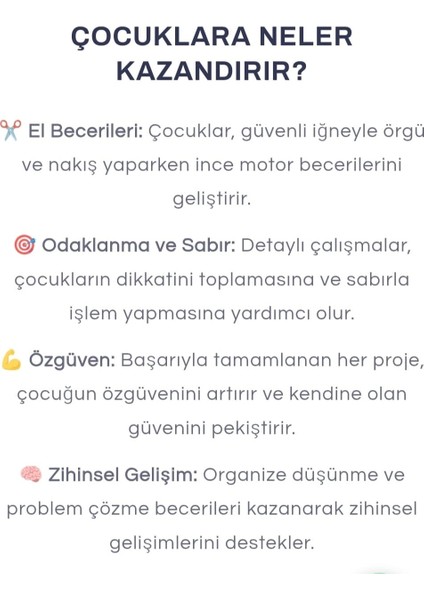 Çoçuklar Için Eğitici Ayıcık Dikiş Seti (Arma Hediyeli)