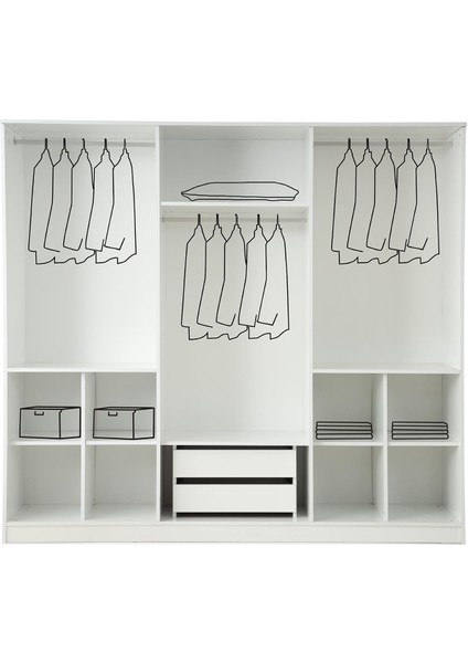 Nemrut 6 Kapaklı %100 Mdf Gardırop fiyatları
